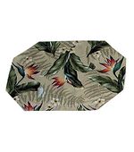 Set of 2  Quilted Placemats  with napkins.  Beige Bird of Paradise  Print Quilt  Placemat Set