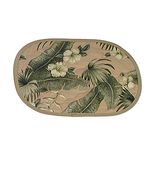 Set of 2 Quilted Placemats  with napkins. Vintage Beige Hibiscus Print Quilt Placemat Set