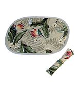 Set of 2 Vintage  Quilted Placemats  with napkins.  Beige Bird of Paradise  Print Quilt  Placemat Set