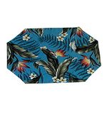 Set of 2 Vintage  Quilted Placemats  with napkins.  Blue Bird of Paradise Print Quilt  Placemat Set