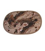 Set of 2 Vintage  Quilted Placemats  with napkins.  Vintage Brown Hibiscus  Print Quilt  Placemat Set