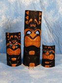 Set of  3 Happy SMILEY  Tiki Masks 