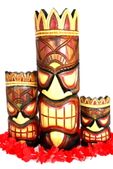 Set of 3 Money Tiki  Masks -  Fishing, Ocean and  Happy 