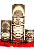  Set of 3 Tiki Masks  - Love, Happy and  Money