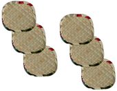 Set of 6 LAUHALA style Hawaiian COASTERS with floral trim