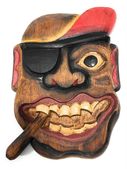 Pirate Head Mask with Cigar. Tiki Bar Decorations