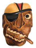 Pirate Head with Cigar Mask. Tiki Bar Decor.