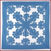 SILVERSWORD Hawaiian Quilt.  Hand  Quilted Bedspread. Hand Stiched. Tropical Bedroom Decor