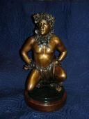 <b>BRONZE</b> Hawaiian Kane Kahiko Male Hula Dancer Statue. Limited edition of 100.  Hawaiiana bronze sculpture