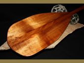 50" Solid Curly KOA Wood Tear Drop Nautical Paddle w/ T-handle  Made in Hawaii.