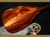 50" Tear Drop Design Premium AAA Solid Curly KOA WOOD Outrigger Canoe Paddle. Made in Hawaii