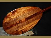 60" Multi Stringers Premium AAA Tiger Curly Solid KOA WOOD Outrigger Canoe Paddle. Made in Hawaii