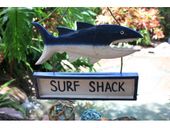 SURF SHACK - SHARK ATTACK Tiki Sign. Tropical Tiki Bar Decor. Gifts with Aloha...
