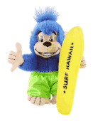 Surfer Boy  "KEKOA " -  BRAVE DUDE Plush Toy. Maui Monkey Soft Stuffed Animal. Hawaiian Gifts for Kids