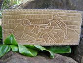 THE MAKER OF KINGS - King Kamehameha - Storyboard of Hawaii. Wooden Relief. Nostalgia Hawaiian Wood Sign Art