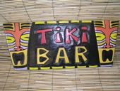 TIKI BAR  Hand Painted Wooden Tiki Beach HUT Sign. Tropical Decor. Hawaiian Luau Theme  Decoration
