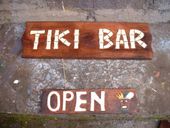 TIKI BAR OPEN  Tiki Hut Sign. Hawaiian Style Beach Bar Decor