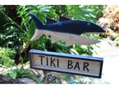 TIKI BAR - SHARK ATTACK Tiki Sign. Tropical Tiki Bar Decor. Gifts with Aloha...
