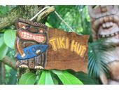 TIKI HUT Surf Tiki God  DRIFTWOOD  Sign. Tropical Tiki Bar / Luau Decorations. 