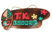 Tiki Lounge Colorful  Painted Tiki Bar Sign