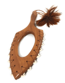 19" Traditional Koa War Club with  Diamond Tip. Classic Polynesian Shark Tooth Weapon