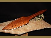 18" Traditional Hawaiian KOA WOOD Lei O Mano Diamond Tip Club with Shark Teeth. Classic Polynesian Weapon. Oceanic Art