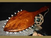 19" Traditional Hawaiian KOA Wood War Club with sharks teeth. Classic Polynesian Weapon