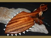 19" Alii Hawaiian War Club with Shark Teeth - Made In Hawaii. Classic Polynesian Shark Toothed  Weapon. Oceanic Art
