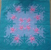 TURTLE TALES Hawaiian Baby Quilt. Infant Crib Bedding Tropical Nursery Decor. 42" x 42" Hawaiian Wall Hanging.