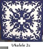 UKULELE Classic Quilted Wall Hanging. Hand Made Traditional Hawaiian Quilt. Tropical Island Wall Decor