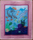 OCTOPUS GARDEN Hawaiian Baby Quilt, Tropical Nursery Decor. Gifts with Aloha...