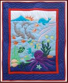  OCTOPUS GARDEN Hawaiian Baby Quilt, Tropical Nursery Decor. Gifts with Aloha...
