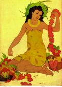 Vintage Hawaii Menu Cover Poster, Plantation style forties/fifties Nostalgia hawaiiana, period nostalgia art print