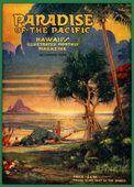 Vintage PARADISE OF THE PACIFIC  Magazine Cover. Retro Travel Advertising Poster. Turn of the Century, period art.