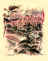 Vintage ROYAL HAWAIIAN HOTEL Menu Cover Poster. Classic Nostalgia