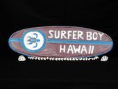 Vintage SURFER BOY HAWAII. Roxy Surfing Tiki Sign. Tropical Decoration. Hawaiian Gifts with aloha...
