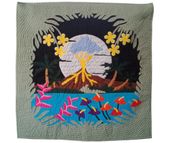 VOLCANO Hawaiian Style Quilted Wall Hanging