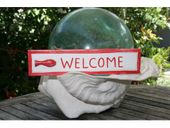 WELCOME Nautical Sign - Beach Decor -Available in Blue, Red and Yellow Coastal Colors