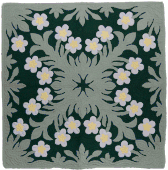 WHITE PLUMERIA Classic Quilted Wall Hanging. Hand Made Traditional Hawaiian Quilt. Tropical Island Wall Decor