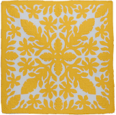 YELLOW BIRD OF PARADISE Classic Quilted Wall Hanging. Hand Made Traditional Hawaiian Quilt. Tropical Island Wall Decor