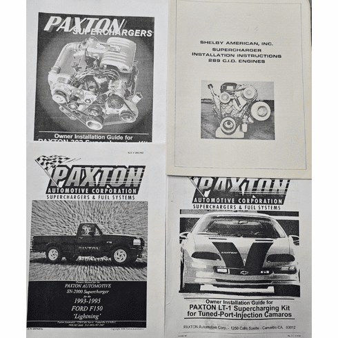 Paxton SN Installation Manuals (Chevy, Dodge & Ford Options)