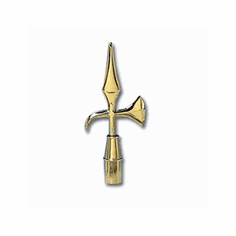 Battle Ax Flagpole Ornament (Brass 2 Pc))