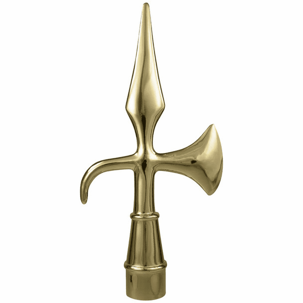 Battle Ax Flagpole Ornament (Brass 2 Pc))