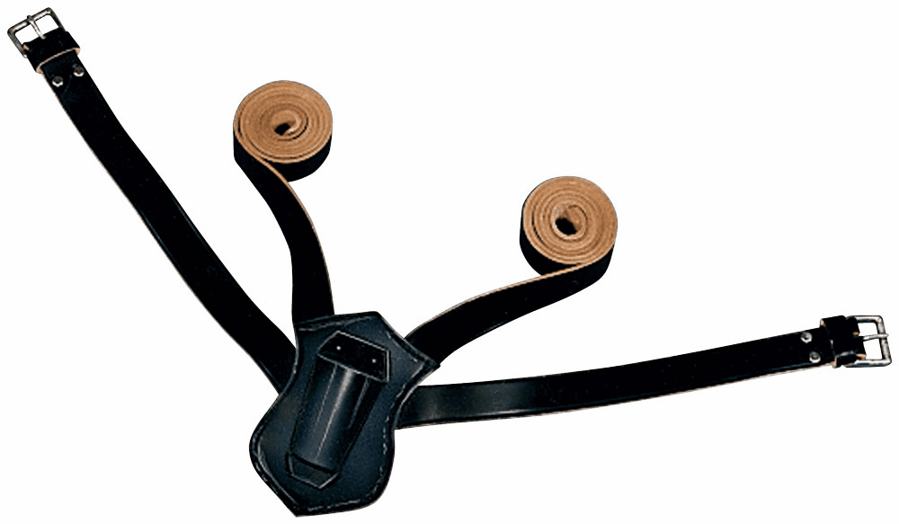Black Leather Double Harness Flag Carrier
