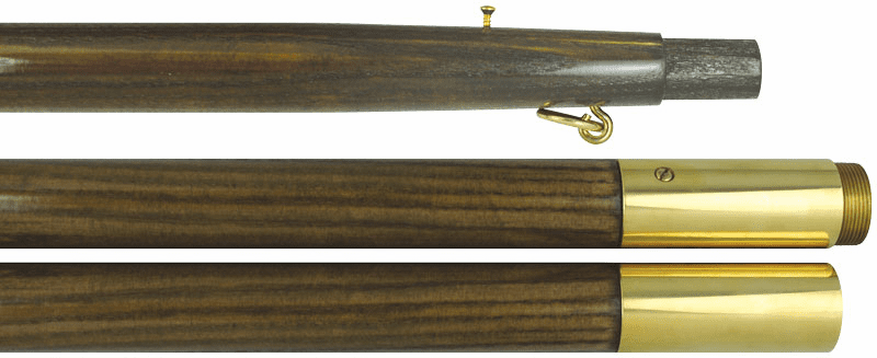 Brass Indoor Oak Flagpole (7-9Ft) Oak