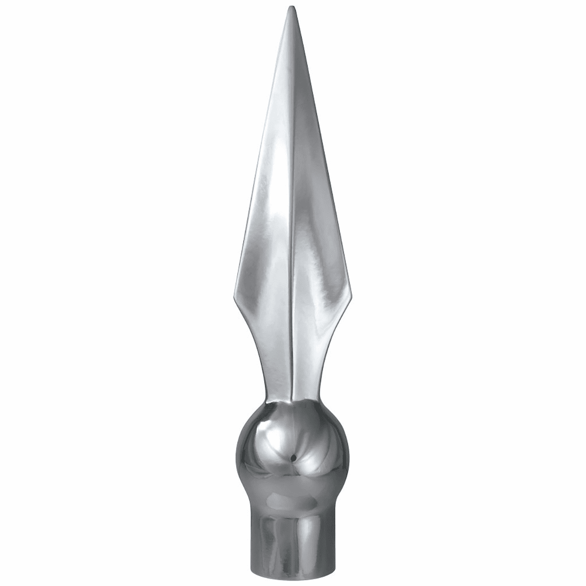 Flat Metal Spear (Silver) Flagpole Ornament