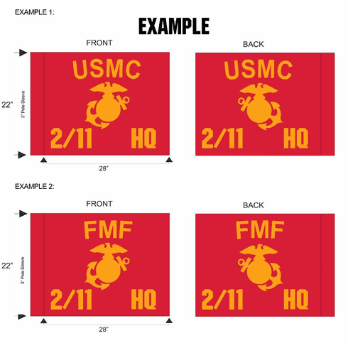 Marine Corps Regulation Size Guidon (Double-Sided)