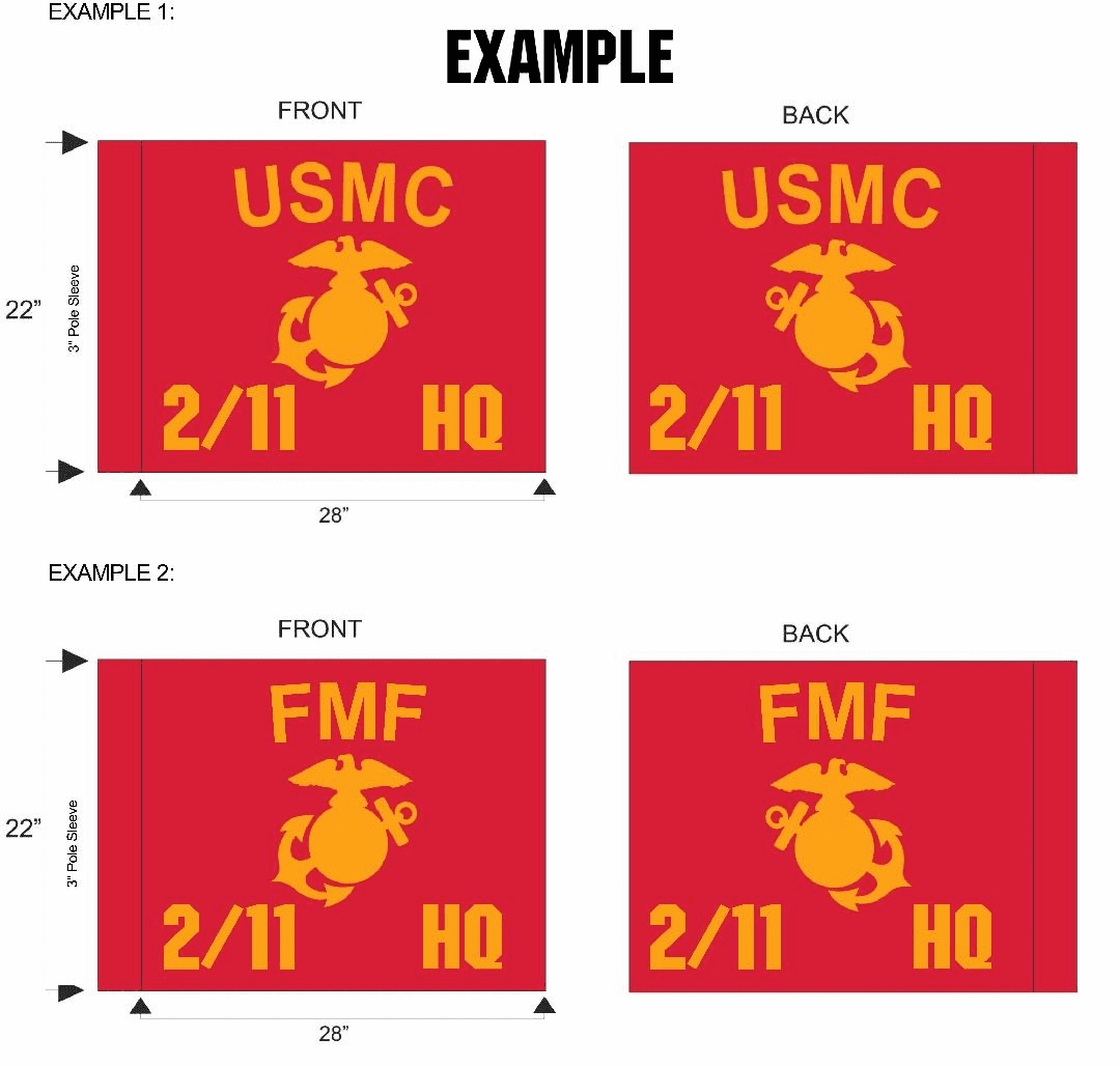 Marine Corps Regulation Size Guidon (Double-Sided)