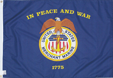 Merchant Marine Flag 3x5Ft Nylon w/grommets