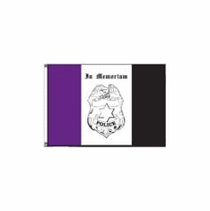 Police mourning flag 3x5Ft Nylon w/grommets
